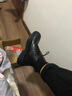 跨足行馬丁靴男士秋冬季加絨保暖牛皮棉靴英倫風(fēng)中高幫黑色增高雪地皮鞋 黑色6孔中幫系帶【四季款】 42 標準運動(dòng)鞋碼 曬單實(shí)拍圖