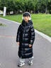 高梵黑金兒童鵝絨服4.0童裝羽絨服官方旗艦加長款男女童親子羽絨外套 黑色-亮面 130 曬單實拍圖