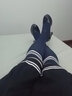 浪莎（LangSha）過(guò)膝襪日系防滑高筒襪子春秋女學(xué)生長(cháng)筒襪半截大腿1雙 藏青 1雙 均碼 曬單實(shí)拍圖