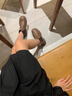 CHRISTY KAYLA2025新款復古松糕厚底短靴女秋冬圓頭低跟煙筒靴顯瘦百搭切爾西靴 黑色絨里 36 曬單實拍圖
