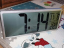 汉时（Hense）大屏电子时钟客厅桌面台钟座钟免打孔挂钟wifi自动对时钟表HA88 A款银色（简洁款) 实拍图