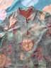 俞兆林（YUZHAOLIN）媽媽夏裝套裝中老年人襯衫女新中式加大碼母親節(jié)禮物 草綠色(上衣+九分直筒褲) 均碼 3XL(建議125-135斤) 曬單實拍圖