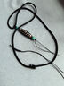 芙裕倪  復古真皮吊墜繩子男士玉墜項鏈掛繩天珠豎穿掛墜配繩高端粗款生日禮物 平結款/黑色 曬單實(shí)拍圖