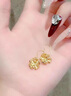 IS YOU玫瑰花黃金耳釘女足金耳墜耳環(huán)金耳飾生日情人節(jié)禮物送女友老婆 足金玫瑰花耳釘+品牌禮盒 金重約1.1g 曬單實拍圖