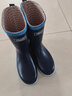 非常行兒童橡膠雨靴歐美學(xué)生防滑雨鞋男女款英倫風(fēng)中筒防滑膠鞋小孩套鞋 男童深藍/白 35-36 【230mm】 曬單實(shí)拍圖