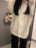 棉致重磅碎花連帽衛(wèi)衣女春秋冬季新款寬松加絨韓版美式山東開(kāi)衫外套 杏色【999常規(guī)高品質(zhì)31.5】 L 110-125斤 曬單實(shí)拍圖