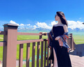 CHANEELR & KARITH披肩外搭女民族風圍巾夏季度假女西北旅游穿搭西藏絲巾棉麻大披肩 落葉漣漪 寬度：90cm長度：180cm 曬單實拍圖