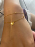 菜百首飾 黃金手鏈 5G時(shí)尚流蘇雙鏈圓珠星星手鏈 計價(jià) 約2.30克約16厘米 曬單實(shí)拍圖