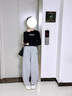沐霓童褲女童褲子男童春秋冬褲子兒童休閑褲子闊腿褲長褲運(yùn)動褲子女孩 灰色【160cm】 曬單實拍圖