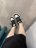 達芙妮（DAPHNE）厚底板鞋女春秋女鞋2025新款韓版百搭休閑鞋女黑白熊貓學(xué)生運動(dòng)鞋 米黑色單里 37 曬單實(shí)拍圖