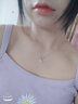?，斔{(lán)色雛菊銀項(xiàng)鏈女鎖骨鏈小清新頸鏈生日禮物送女朋友 藍(lán)色雛菊銀項(xiàng)鏈 曬單實(shí)拍圖
