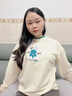 千語(yǔ)淇 刺繡長(cháng)袖t恤女裝2025新款寬松顯瘦衛衣百搭減齡打底衫春秋季上衣 杏色 L 建議100-115斤 曬單實(shí)拍圖