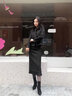 顏域圓領(lǐng)短款上衣女冬2025新款高級感顯瘦黑色小香風(fēng)毛呢外套 黑色1 S 曬單實(shí)拍圖