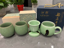 龍泉青瓷茶杯辦公室茶具帶蓋帶柄會(huì )議喝茶高檔家用泡茶杯手工杯茶具禮盒裝 弟窯梅子青點(diǎn)彩-禮盒裝 曬單實(shí)拍圖