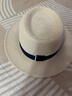 Rogosky 專(zhuān)柜潮牌春夏新款男女士禮帽巴拿馬草帽遮陽(yáng)防曬沙灘帽子爵士帽輕奢原創(chuàng  ) 米白色 L碼大頭圍（58-61cm）,另配防風(fēng)繩 曬單實(shí)拍圖
