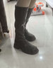 達(dá)芙妮（DAPHNE）厚底靴子女長(zhǎng)筒靴2025新款秋冬季復(fù)古百搭高跟增高抗寒學(xué)生瘦瘦靴 棕色 36 曬單實(shí)拍圖