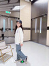 小豬彼特女童牛仔褲春秋2025新款兒童褲子秋裝套裝大童女裝秋季闊腿褲直筒 13042藍色【春秋款】 150 cm 曬單實(shí)拍圖