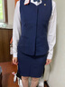 晨芙職業(yè)裝女裝套裝酒店前臺接待工作服中式茶樓工裝物業(yè)正裝西裝外套 藍色外套+馬甲+褲+裙+白襯衫 XL 建議110-120斤 曬單實(shí)拍圖