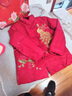 俞兆林（YUZHAOLIN）媽媽冬裝外套中老年女裝奶奶唐裝棉襖喜慶本命年紅色太太棉服 紅色 3XL (建議120-135斤) 曬單實拍圖
