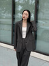 愛特愛（EITIE）廓形中性灰色直筒顯瘦小西裝女秋新款高端女裝短外套C2403406 灰色56 M 160 曬單實(shí)拍圖