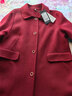 亦朵紅色呢子雙面呢大衣女中長(cháng)款毛呢外套秋冬季 紅色 XL 曬單實(shí)拍圖