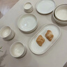 四伴奶油風(fēng)餐具套裝家用清新高級(jí)感輕奢喬遷碗盤碗具碗筷餐具 茉莉-4人食20件配砂鍋【禮盒裝】 曬單實(shí)拍圖