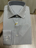 金利來(lái)【純棉/納米免燙】秋冬季節長(cháng)袖襯衫男士商務(wù)通勤條紋襯衣 灰色-58 M 170/88A 推薦110-135斤 曬單實(shí)拍圖