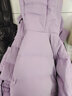 森馬（Semir）森馬羽絨服女中長(cháng)款收腰連帽撞色潮酷冬季三防寬松厚外套時(shí)尚潮流 粉紫(白鴨絨)70096 150/76A/XS 曬單實(shí)拍圖