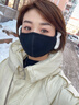 目丸云朵保暖口罩女高顏值秋冬季加絨防風(fēng)防寒騎行護耳二合一面罩冬天 暗夜黑 曬單實(shí)拍圖