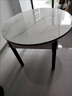 巖板餐桌椅組合現代簡(jiǎn)約輕奢小戶(hù)型餐桌家用伸縮實(shí)木飯桌可變圓桌 [普通款]12mm雪山白亮光黑白 1.2m 餐桌 曬單實(shí)拍圖