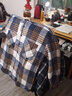 啄木鳥(niǎo)休閑格子襯衫男士裝長(cháng)袖秋冬季加厚款外套青少年潮流寬松襯衣服 CS84藍格 2XL 曬單實(shí)拍圖