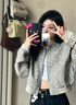 DXOT韓系外套女秋季2025年新款小眾設(shè)計感氣質(zhì)顯瘦小個子短款夾克上衣 【黑杏色】 M 45-55kg 曬單實(shí)拍圖