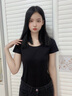 嫻柔黑色T恤女短袖2025年春夏新款內(nèi)搭女裝打底上衣 黑色【U型領(lǐng)】 L 曬單實拍圖