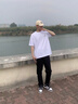 Colombass純棉短袖t恤男夏季日系潮牌休閑潮流寬松學(xué)生半袖打底體恤衫 白色 2XL/185(建議160-175斤) 曬單實(shí)拍圖