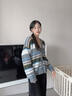 lagogo【抗起球】寬松針織外套女拉谷谷2024年冬新款撞色條紋毛衣 混色(Y0) M 曬單實(shí)拍圖