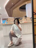 莫代爾灰色冰絲運(yùn)動(dòng)褲女夏季薄款高腰寬松顯瘦束腳褲直筒休閑防蚊防曬褲 淺灰 S碼【建議80-95斤】 曬單實(shí)拍圖