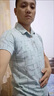 VACK夏天商務(wù)短袖t恤男潮流POLO衣服男夏季冰絲涼感t恤男裝翻領(lǐng)半袖男 T02寶藍(lán)(白條紋) XL (125-140斤) 曬單實(shí)拍圖
