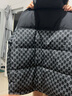 鴨鴨羽絨服女短款2022年冬季新款拼接印花撞色厚款連帽休閑時(shí)尚百搭保暖外套HP 黑色印花 165/S 曬單實(shí)拍圖