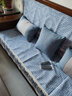 索菲娜 新中式沙發(fā)墊坐墊防滑三座一貴妃靠背沙發(fā)罩四季紅木沙發(fā)坐墊 yd清韻芳華-冰藍色 寬90*長(cháng)90cm一片 曬單實(shí)拍圖