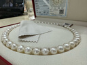 海瞳【極光無(wú)瑕】無(wú)核淡水珍珠項鏈媽媽款近圓（凝雪）串珠頸鏈禮物 極光白透粉10-11mm 長(cháng)45cm 曬單實(shí)拍圖