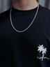 IDEAGEMER銀項鏈男麻花鏈馬鞭鎖骨鏈時尚潮流個性飾品首飾生日禮物送男友 麻花鏈【50cm】 曬單實拍圖