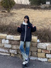 查爾斯桃心雙面穿夾克男春秋雙面穿情侶防風(fēng)外套 黑色 S  曬單實(shí)拍圖