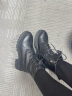 他她（TATA）英伦风马丁靴女厚底秋冬新款百搭7孔女靴短靴WAC02DD2 黑色(单里) 36 实拍图