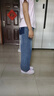 小豬彼特女童牛仔褲春秋2025新款兒童褲子秋裝套裝大童女裝秋季闊腿褲直筒 13042藍色【春秋款】 170 cm 曬單實拍圖