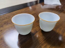 垚典 影青小號茶杯 陶瓷功夫茶具品茗杯 德化白瓷小茶盞主人杯單杯青白瓷喝茶杯子 白瓷影青-紫口鈴鐺杯40ml 曬單實(shí)拍圖