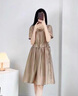 AEMAPE新款連衣裙女2025夏時(shí)尚女裝氣質(zhì)優(yōu)雅百搭雪紡顯瘦遮肉短袖裙子女 卡其色 L 建議105-115斤 曬單實(shí)拍圖
