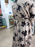 LPOX裙子女夏季2025新款百搭V領(lǐng)小眾感長(zhǎng)袖連衣裙裙子中長(zhǎng)款連衣裙女 米色黑花 有口袋和腰帶 S 85-105斤 曬單實(shí)拍圖