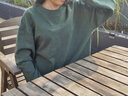 棉的美學(xué)300G重磅純棉長(cháng)袖t恤定織高質(zhì)感基礎款秋冬寬松內搭純色打底衫 「竹節棉更透氣」森林綠 M -寬松款【推薦120-140斤】 曬單實(shí)拍圖