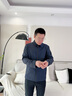 沙馳（SATCHI）男裝男士行政夾克2024春夏新款logo提花商務(wù)休閑干部茄克男 藍灰 L (50) 曬單實(shí)拍圖
