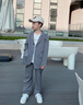 G.DUCKKIDS小黃鴨男童西裝禮服套裝英倫兒童休閑小西服帥氣花童2025新款中大 灰色 180 cm 曬單實(shí)拍圖